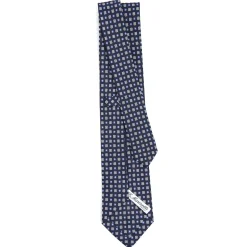 E.Marinella CRAVATTE|Cravatte In Seta Stampata|CRAVATTA SARTORIALE CLASSICA IN SETA BLU SCURO Microfantasia fiore