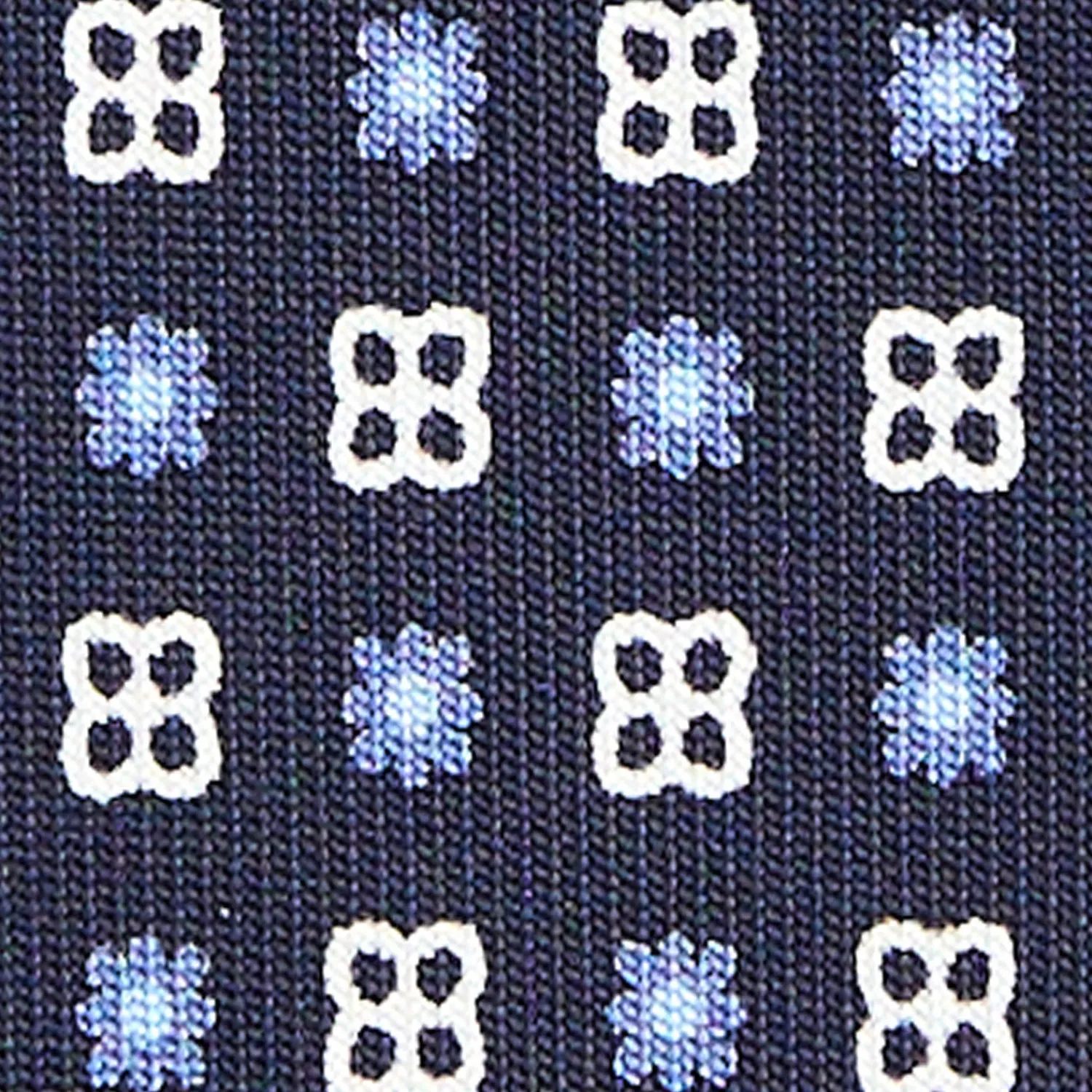 E.Marinella CRAVATTE|Cravatte In Seta Stampata|CRAVATTA SARTORIALE CLASSICA IN SETA BLU SCURO Microfantasia fiore