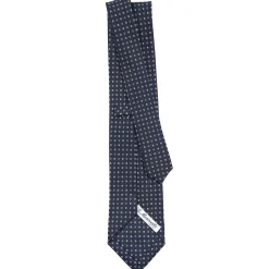 E.Marinella CRAVATTE|CRAVATTA SARTORIALE CLASSICA IN SETA BLU SCURO Microfantasia fiore