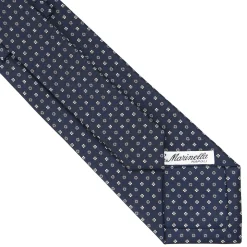 E.Marinella CRAVATTE|CRAVATTA SARTORIALE CLASSICA IN SETA BLU SCURO Microfantasia fiore