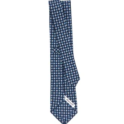 E.Marinella CRAVATTE|Cravatte In Seta Stampata|CRAVATTA SARTORIALE CLASSICA IN SETA BLU SCURO Microfantasia fiore