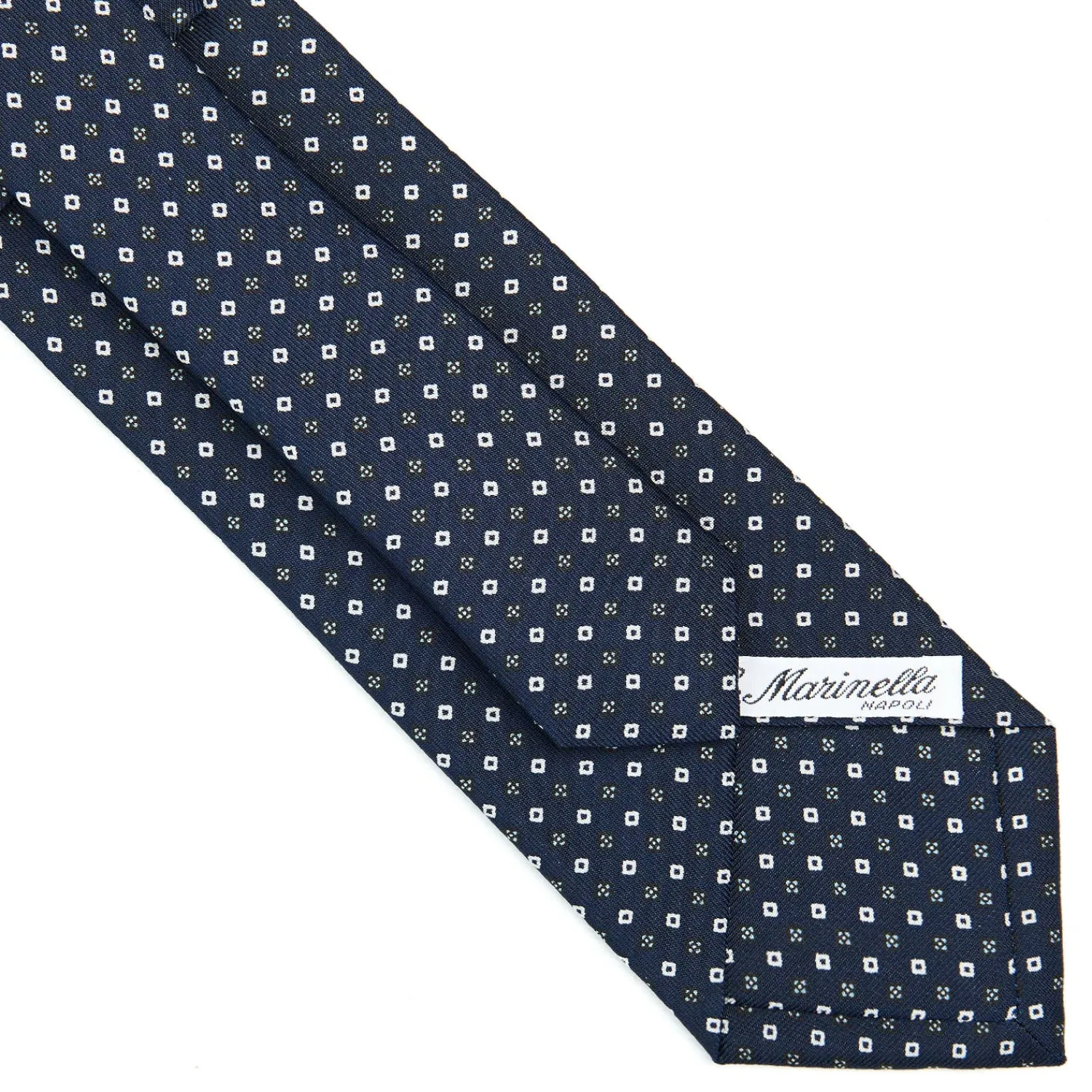 E.Marinella CRAVATTE|Cravatte In Seta Stampata|CRAVATTA SARTORIALE CLASSICA IN SETA BLU SCURO Microfantasia fiore