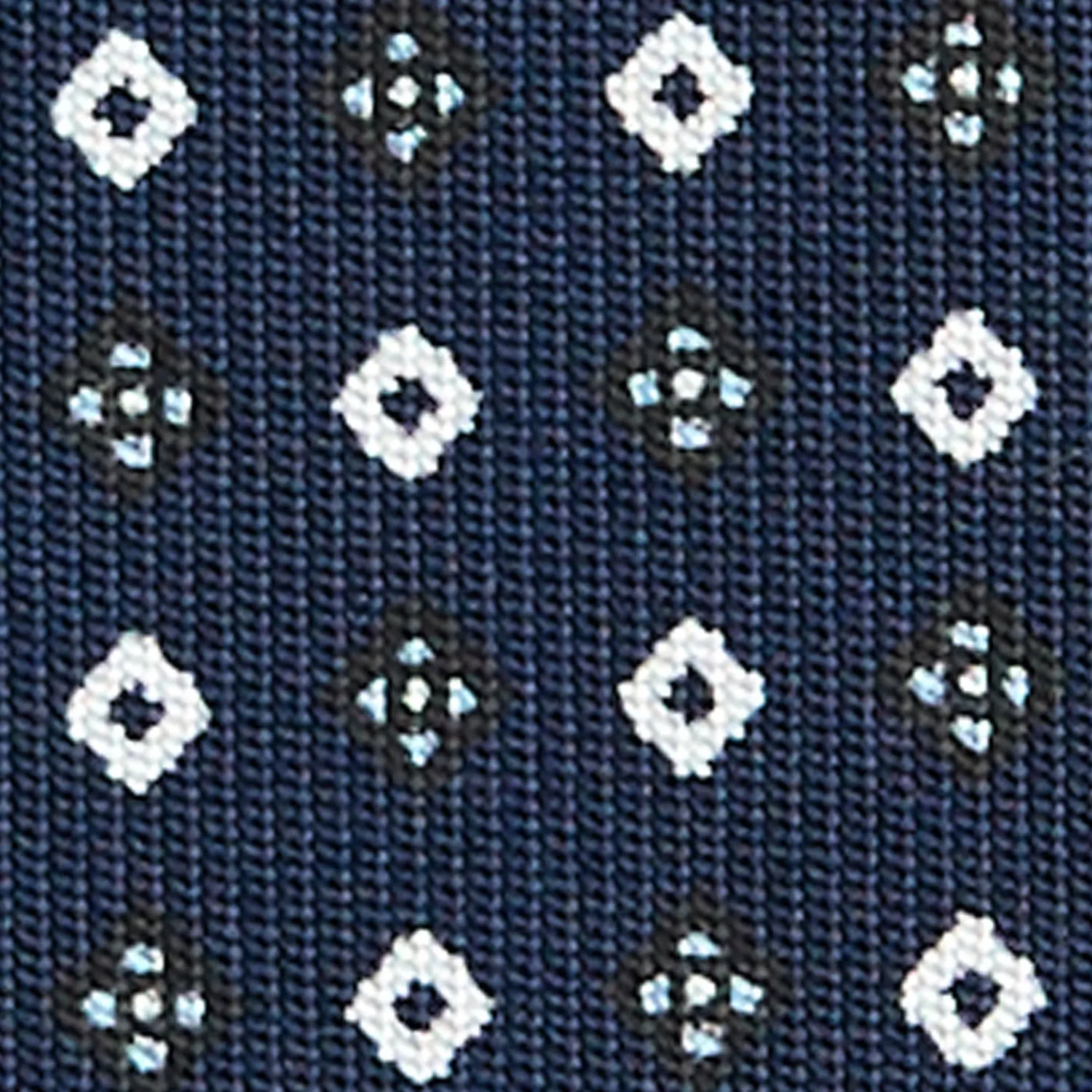 E.Marinella CRAVATTE|Cravatte In Seta Stampata|CRAVATTA SARTORIALE CLASSICA IN SETA BLU SCURO Microfantasia fiore