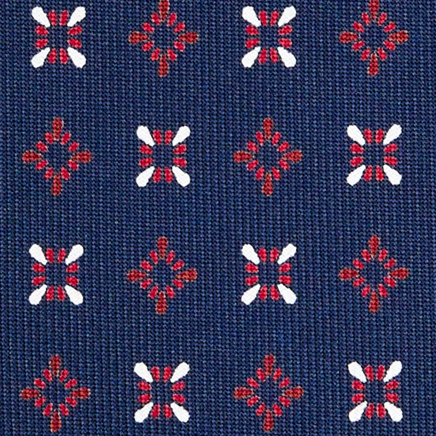 E.Marinella CRAVATTE|Cravatte In Seta Stampata|CRAVATTA SARTORIALE CLASSICA IN SETA BLU SCURO Microfantasia fiore