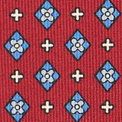 E.Marinella CRAVATTE|Cravatte In Seta Stampata|CRAVATTA SARTORIALE CLASSICA IN SETA BORDEAUX Microfantasia fiore
