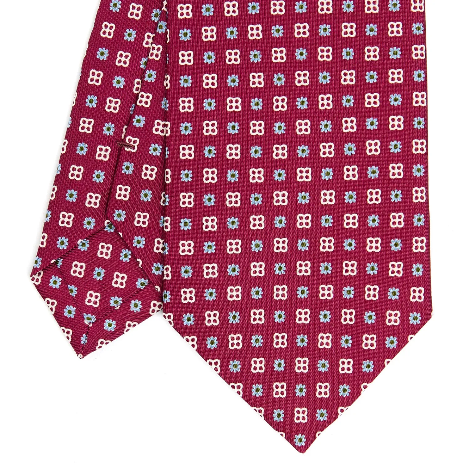 E.Marinella CRAVATTE|Cravatte In Seta Stampata|CRAVATTA SARTORIALE CLASSICA IN SETA FUCSIA Microfantasia fiore