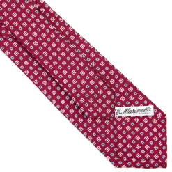 E.Marinella CRAVATTE|Cravatte In Seta Stampata|CRAVATTA SARTORIALE CLASSICA IN SETA FUCSIA Microfantasia fiore