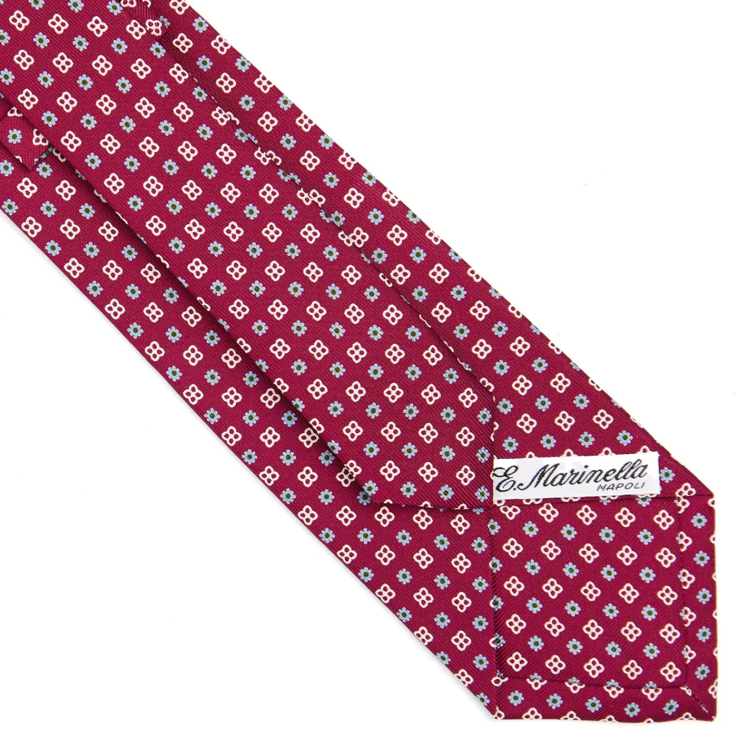 E.Marinella CRAVATTE|Cravatte In Seta Stampata|CRAVATTA SARTORIALE CLASSICA IN SETA FUCSIA Microfantasia fiore