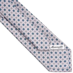 E.Marinella CRAVATTE|Cravatte In Seta Stampata|CRAVATTA SARTORIALE CLASSICA IN SETA GRIGIO CHIARO Microfantasia fiore