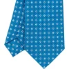 E.Marinella CRAVATTE|Cravatte In Seta Stampata|CRAVATTA SARTORIALE CLASSICA IN SETA BLU MEDIO Microfantasia fiore