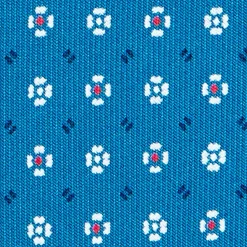 E.Marinella CRAVATTE|Cravatte In Seta Stampata|CRAVATTA SARTORIALE CLASSICA IN SETA BLU MEDIO Microfantasia fiore