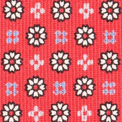 E.Marinella CRAVATTE|Cravatte In Seta Stampata|CRAVATTA SARTORIALE CLASSICA IN SETA ROSSA Microfantasia fiore