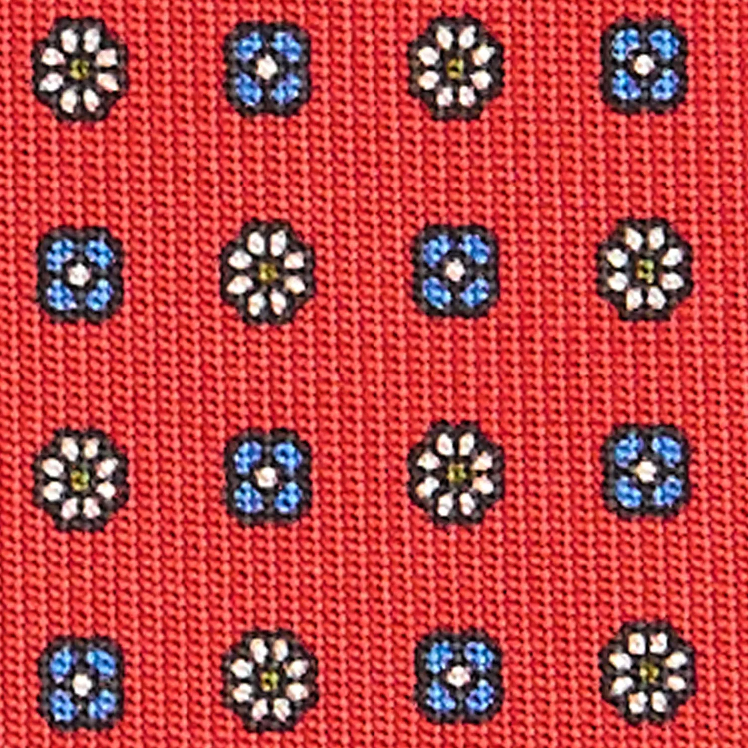E.Marinella CRAVATTE|Cravatte In Seta Stampata|CRAVATTA SARTORIALE CLASSICA IN SETA ROSSA Microfantasia fiore