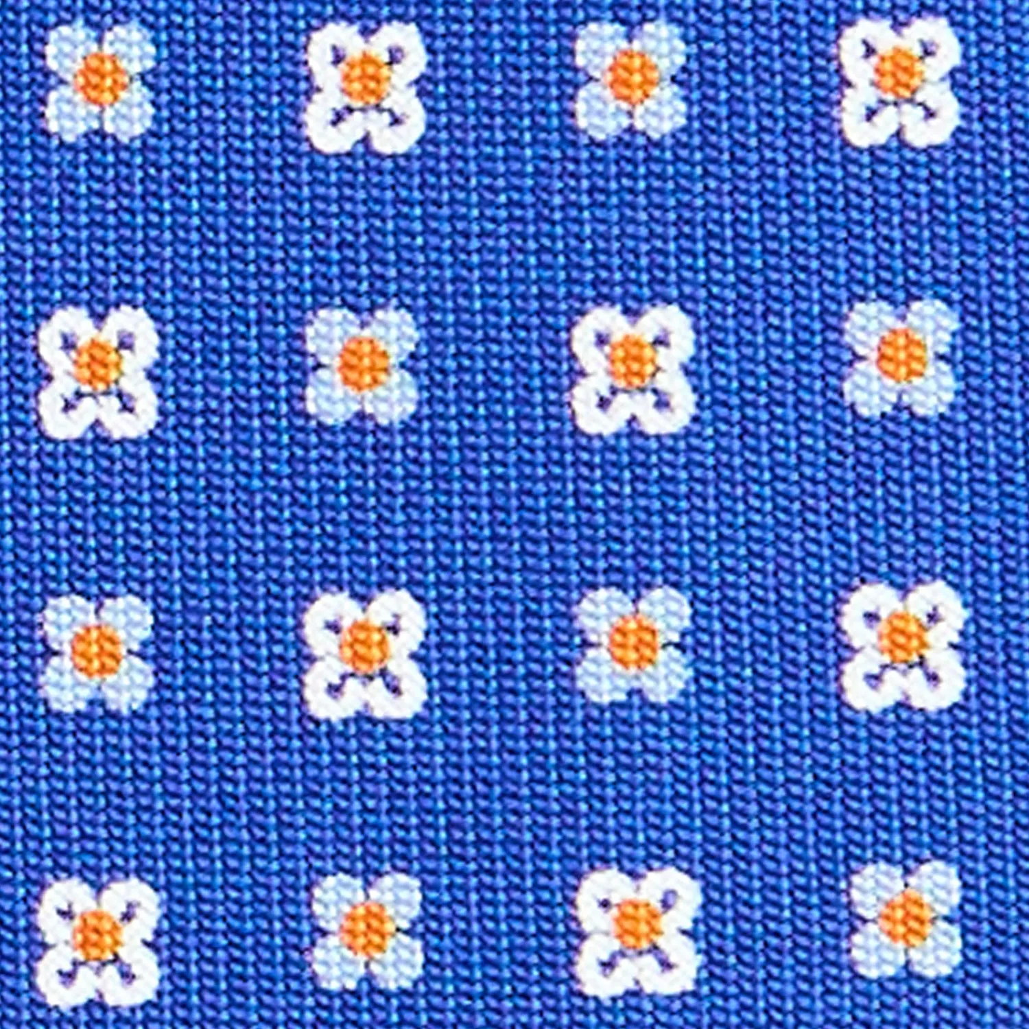 E.Marinella CRAVATTE|Cravatte In Seta Stampata|CRAVATTA SARTORIALE CLASSICA IN SETA BLUETTE Microfantasia fiore