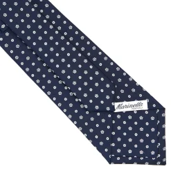 E.Marinella CRAVATTE|Cravatte In Seta Stampata|CRAVATTA SARTORIALE CLASSICA IN SETA BLU SCURO Microfantasia fiore