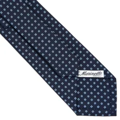 E.Marinella CRAVATTE|Cravatte In Seta Stampata|CRAVATTA SARTORIALE CLASSICA IN SETA BLU SCURO Microfantasia fiore