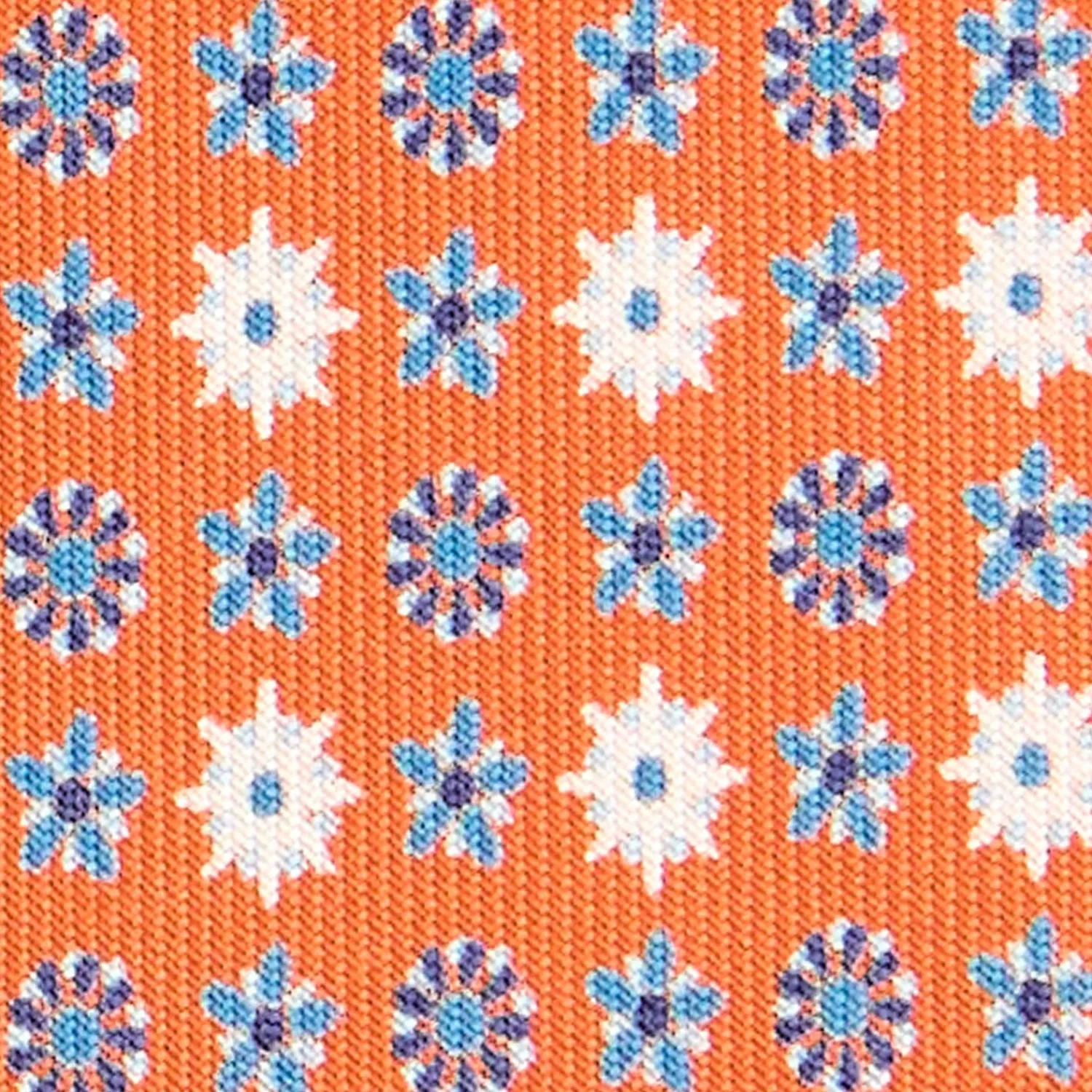 E.Marinella CRAVATTE|Cravatte In Seta Stampata|CRAVATTA SARTORIALE CLASSICA IN SETA ARANCIONE Microfantasia fiore