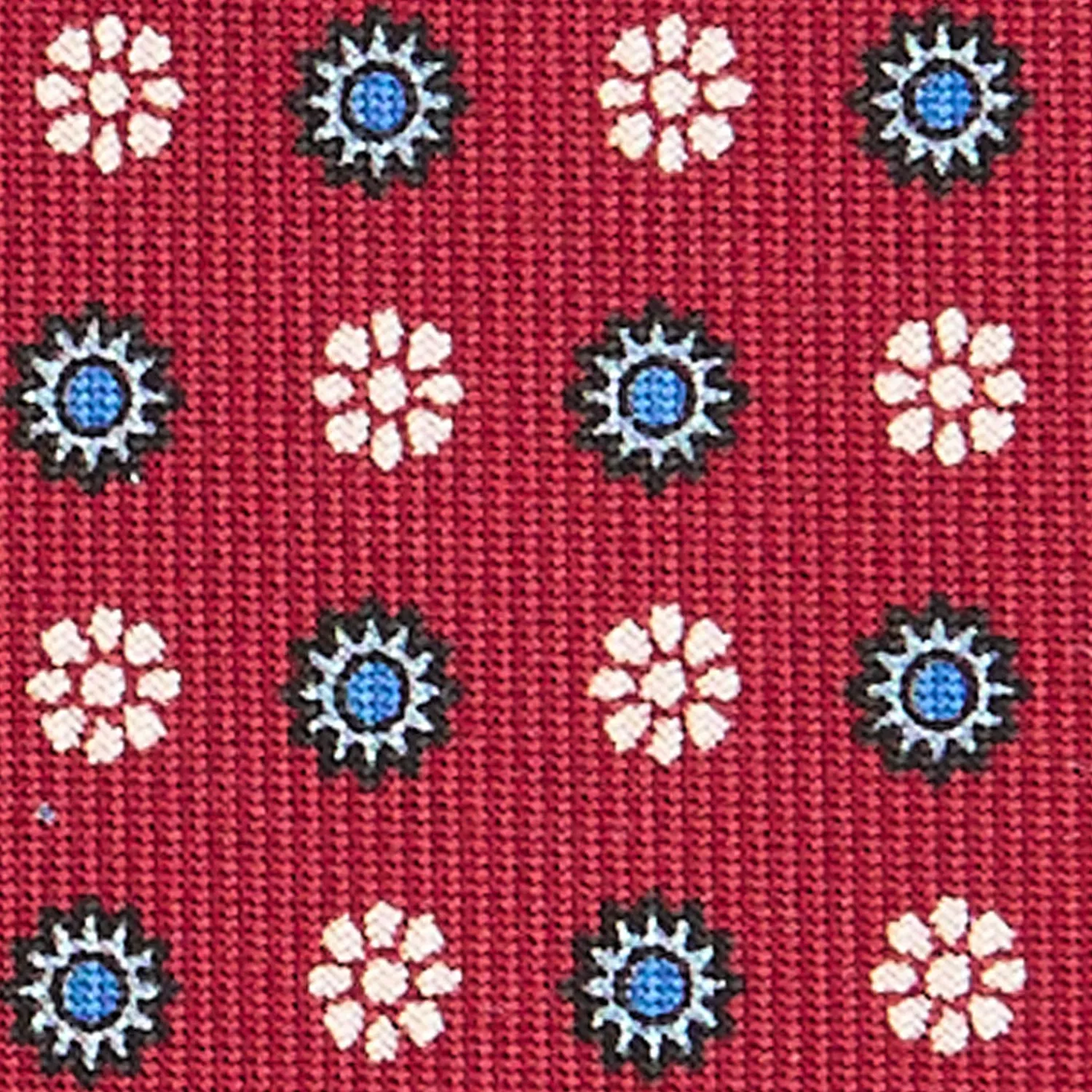 E.Marinella CRAVATTE|Cravatte In Seta Stampata|CRAVATTA SARTORIALE CLASSICA IN SETA BORDEAUX Microfantasia fiore