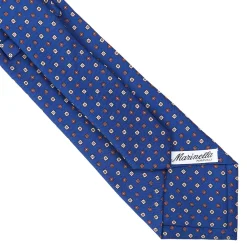 E.Marinella CRAVATTE|Cravatte In Seta Stampata|CRAVATTA SARTORIALE CLASSICA IN SETA BLU Microfantasia fiore