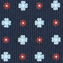 E.Marinella CRAVATTE|Cravatte In Seta Stampata|CRAVATTA SARTORIALE CLASSICA IN SETA BLU SCURO Microfantasia fiore