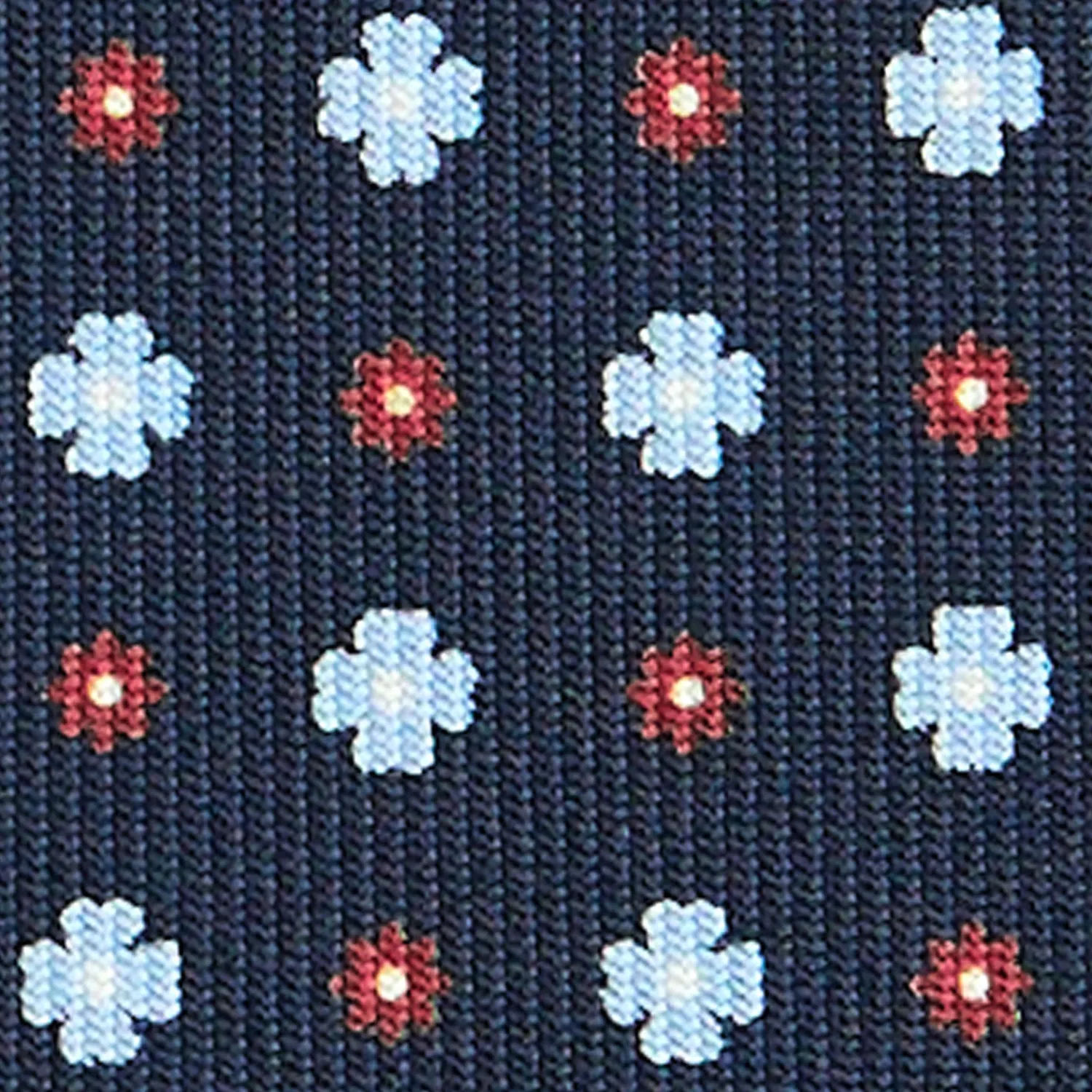 E.Marinella CRAVATTE|Cravatte In Seta Stampata|CRAVATTA SARTORIALE CLASSICA IN SETA BLU SCURO Microfantasia fiore