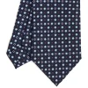 E.Marinella CRAVATTE|Cravatte In Seta Stampata|CRAVATTA SARTORIALE CLASSICA IN SETA BLU SCURO Microfantasia fiore