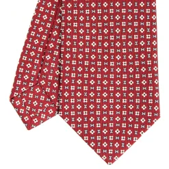 E.Marinella CRAVATTE|Cravatte In Seta Stampata|CRAVATTA SARTORIALE CLASSICA IN SETA BORDEAUX Microfantasia fiore