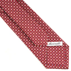 E.Marinella CRAVATTE|Cravatte In Seta Stampata|CRAVATTA SARTORIALE CLASSICA IN SETA BORDEAUX Microfantasia fiore