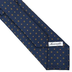 E.Marinella CRAVATTE|Cravatte In Seta Stampata|CRAVATTA SARTORIALE CLASSICA IN SETA BLU SCURO Microfantasia fiore