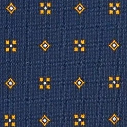 E.Marinella CRAVATTE|Cravatte In Seta Stampata|CRAVATTA SARTORIALE CLASSICA IN SETA BLU SCURO Microfantasia fiore