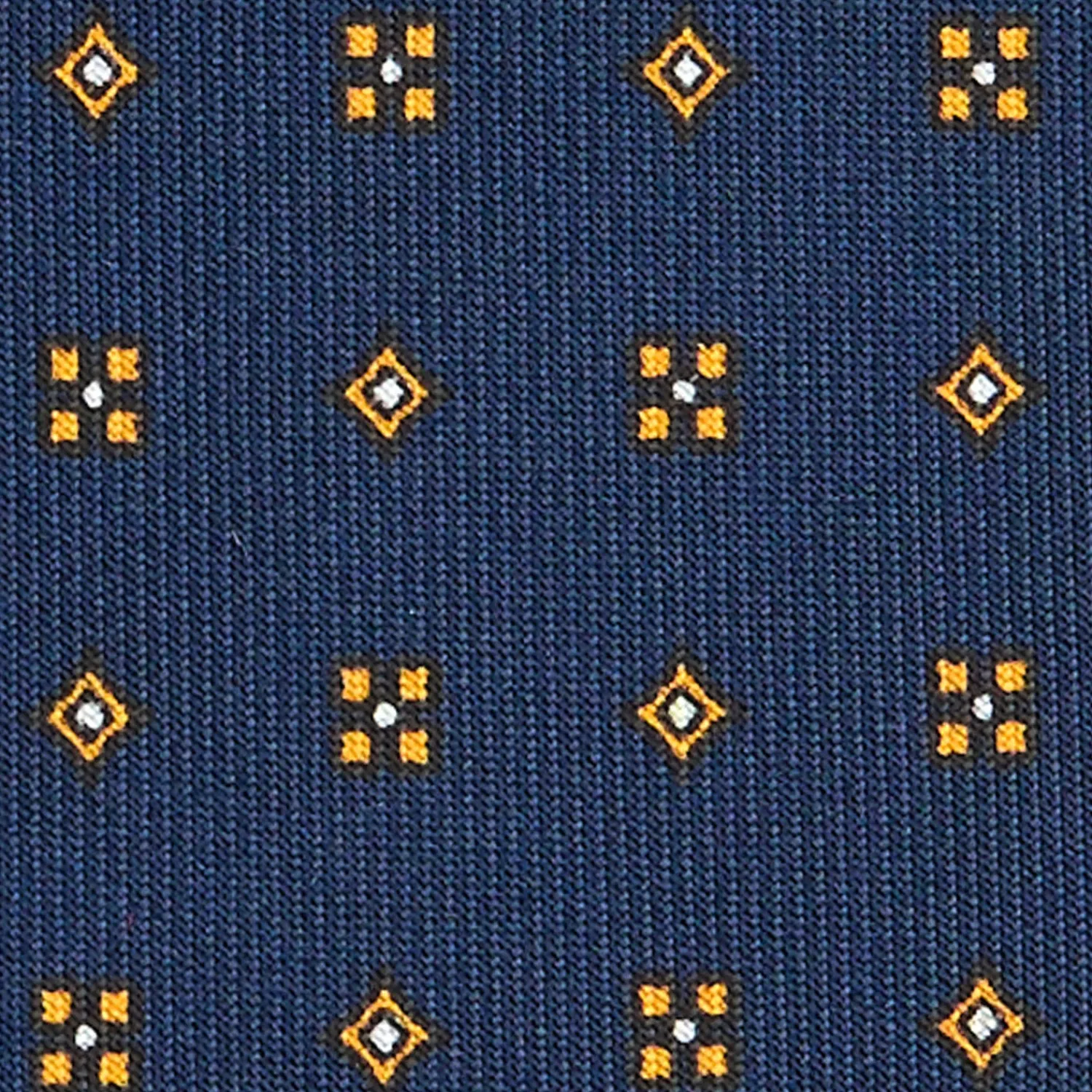 E.Marinella CRAVATTE|Cravatte In Seta Stampata|CRAVATTA SARTORIALE CLASSICA IN SETA BLU SCURO Microfantasia fiore