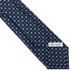 E.Marinella CRAVATTE|Cravatte In Seta Stampata|CRAVATTA SARTORIALE CLASSICA IN SETA BLU SCURO Microfantasia fiore