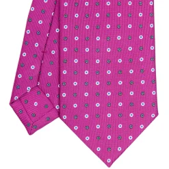 E.Marinella CRAVATTE|Cravatte In Seta Stampata|CRAVATTA SARTORIALE CLASSICA IN SETA FUCSIA Microfantasia fiore