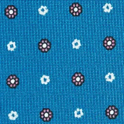 E.Marinella CRAVATTE|Cravatte In Seta Stampata|CRAVATTA SARTORIALE CLASSICA IN SETA BLU MEDIO Microfantasia fiore