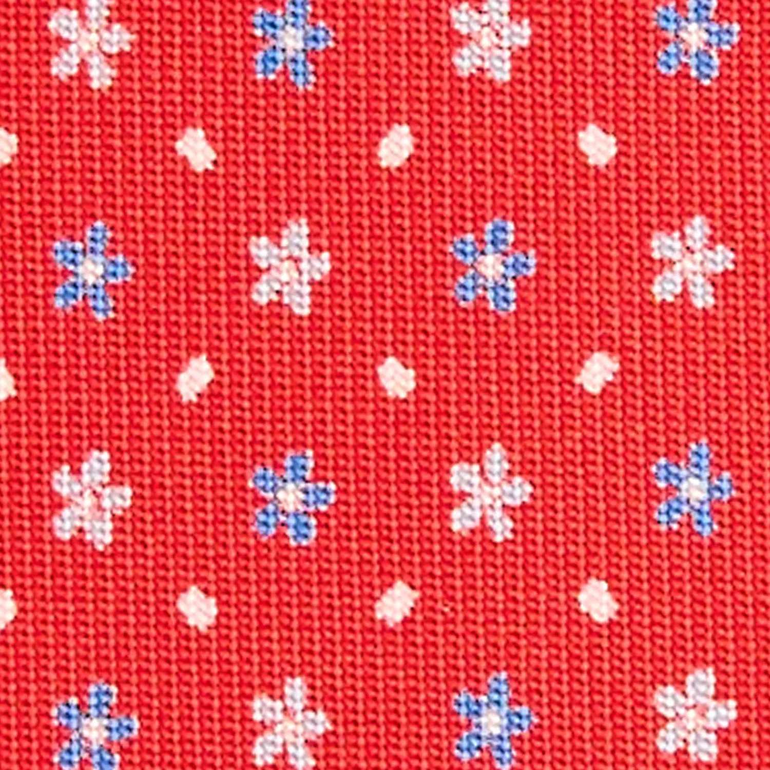 E.Marinella CRAVATTE|Cravatte In Seta Stampata|CRAVATTA SARTORIALE CLASSICA IN SETA ROSSA Microfantasia fiore
