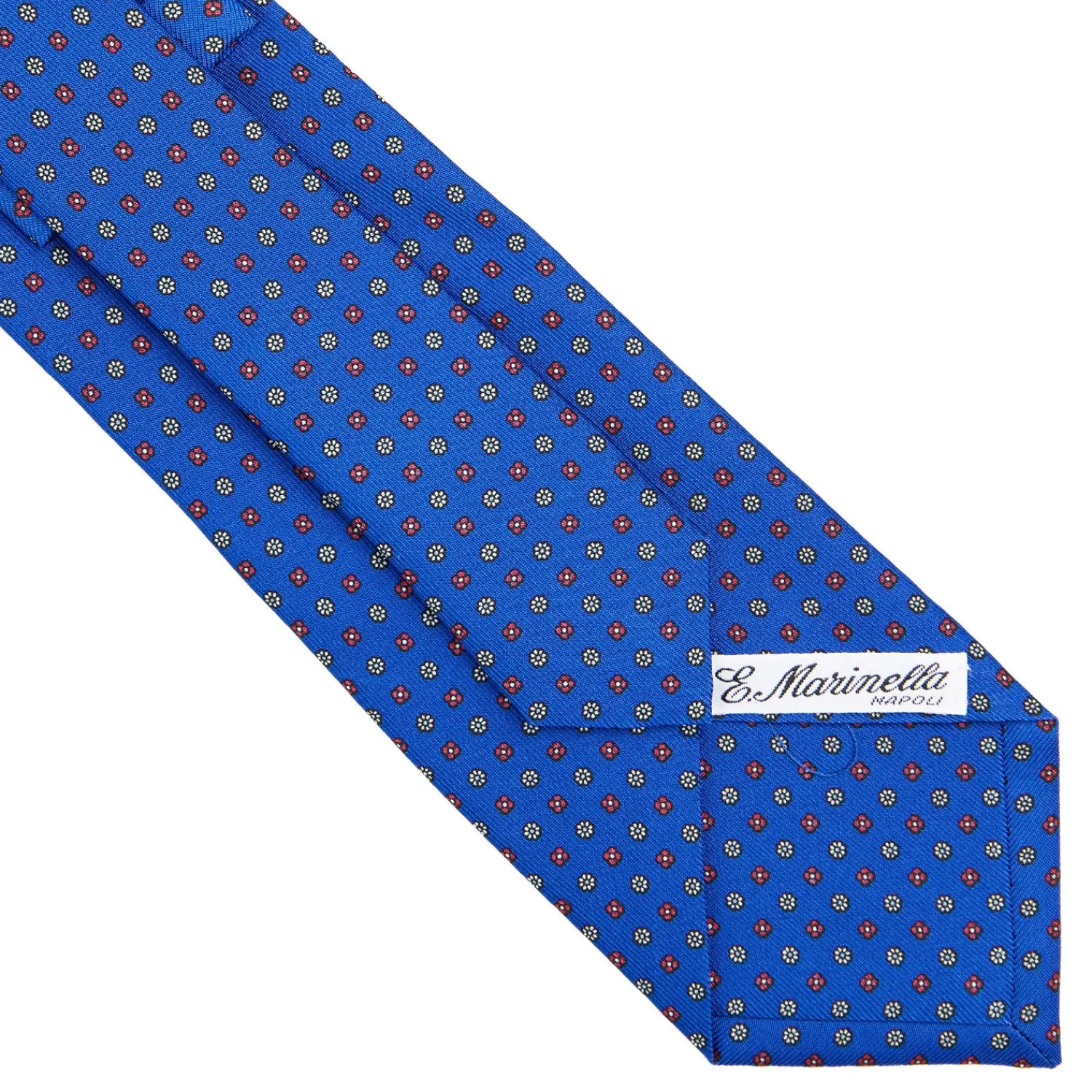 E.Marinella CRAVATTE|Cravatte In Seta Stampata|CRAVATTA SARTORIALE CLASSICA IN SETA BLUETTE Microfantasia fiore