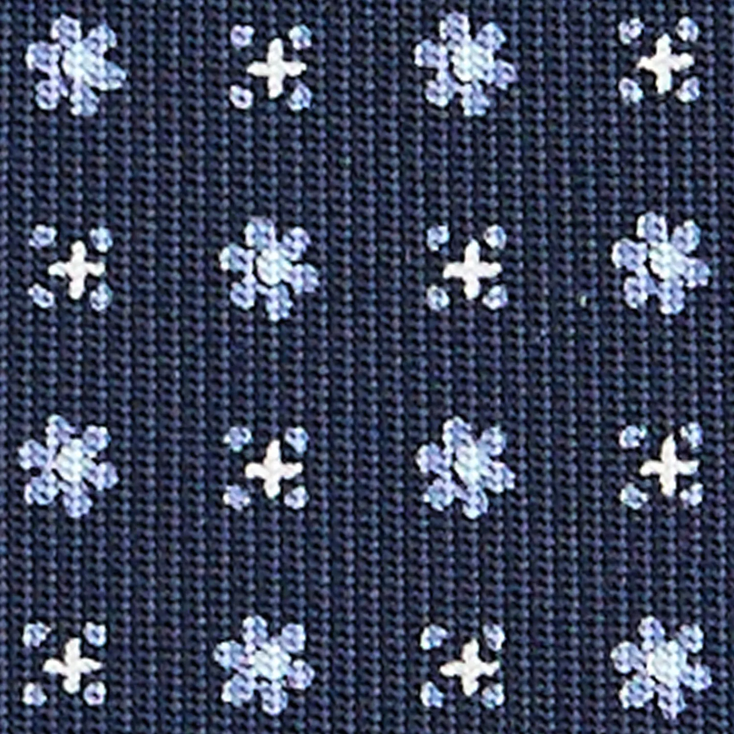 E.Marinella CRAVATTE|Cravatte In Seta Stampata|CRAVATTA SARTORIALE CLASSICA IN SETA BLU SCURO Microfantasia fiore