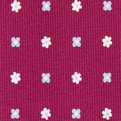 E.Marinella CRAVATTE|Cravatte In Seta Stampata|CRAVATTA SARTORIALE CLASSICA IN SETA BORDEAUX Microfantasia fiore