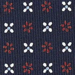 E.Marinella CRAVATTE|Cravatte In Seta Stampata|CRAVATTA SARTORIALE CLASSICA IN SETA BLU SCURO Microfantasia fiore