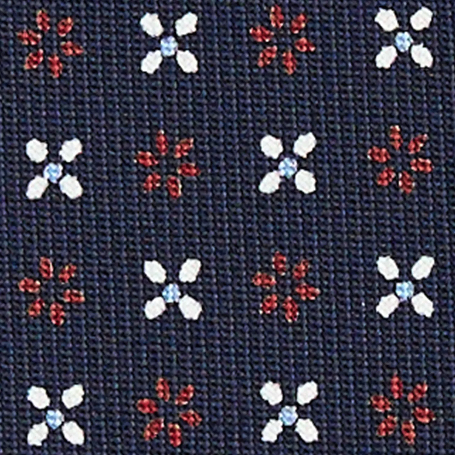 E.Marinella CRAVATTE|Cravatte In Seta Stampata|CRAVATTA SARTORIALE CLASSICA IN SETA BLU SCURO Microfantasia fiore