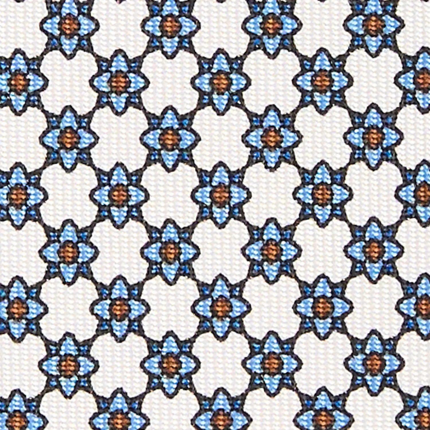 E.Marinella CRAVATTE|Cravatte In Seta Stampata|CRAVATTA SARTORIALE CLASSICA IN SETA BIANCA Microfantasia fiore