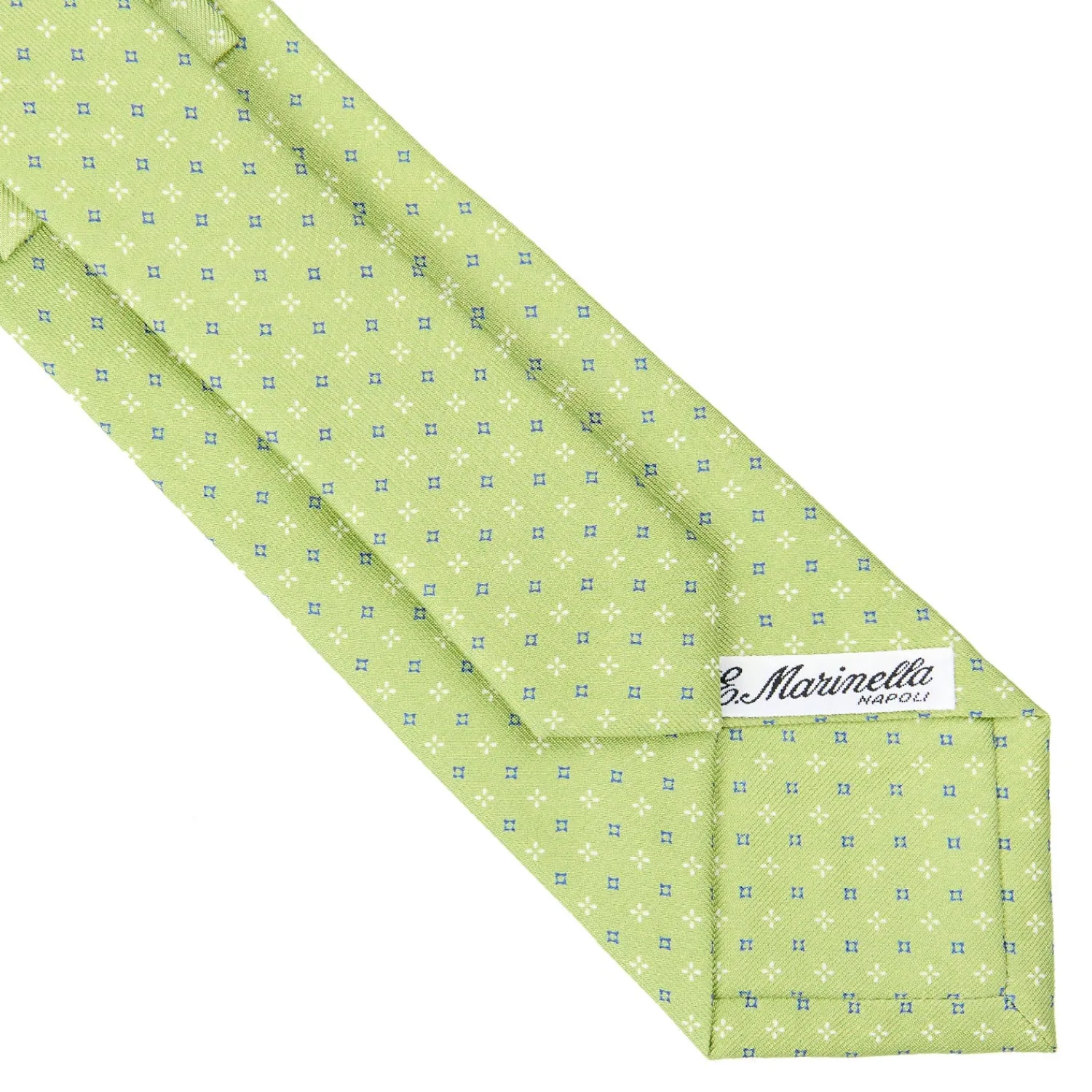 E.Marinella CRAVATTE|Cravatte In Seta Stampata|CRAVATTA SARTORIALE CLASSICA IN SETA VERDE CHIARO Microfantasia fiore