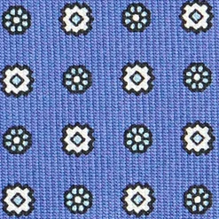 E.Marinella CRAVATTE|Cravatte In Seta Stampata|CRAVATTA SARTORIALE CLASSICA IN SETA AZZURRO POLVERE Microfantasia fiore