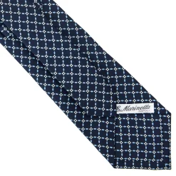 E.Marinella CRAVATTE|Cravatte In Seta Stampata|CRAVATTA SARTORIALE CLASSICA IN SETA BLU SCURO Microfantasia fiore