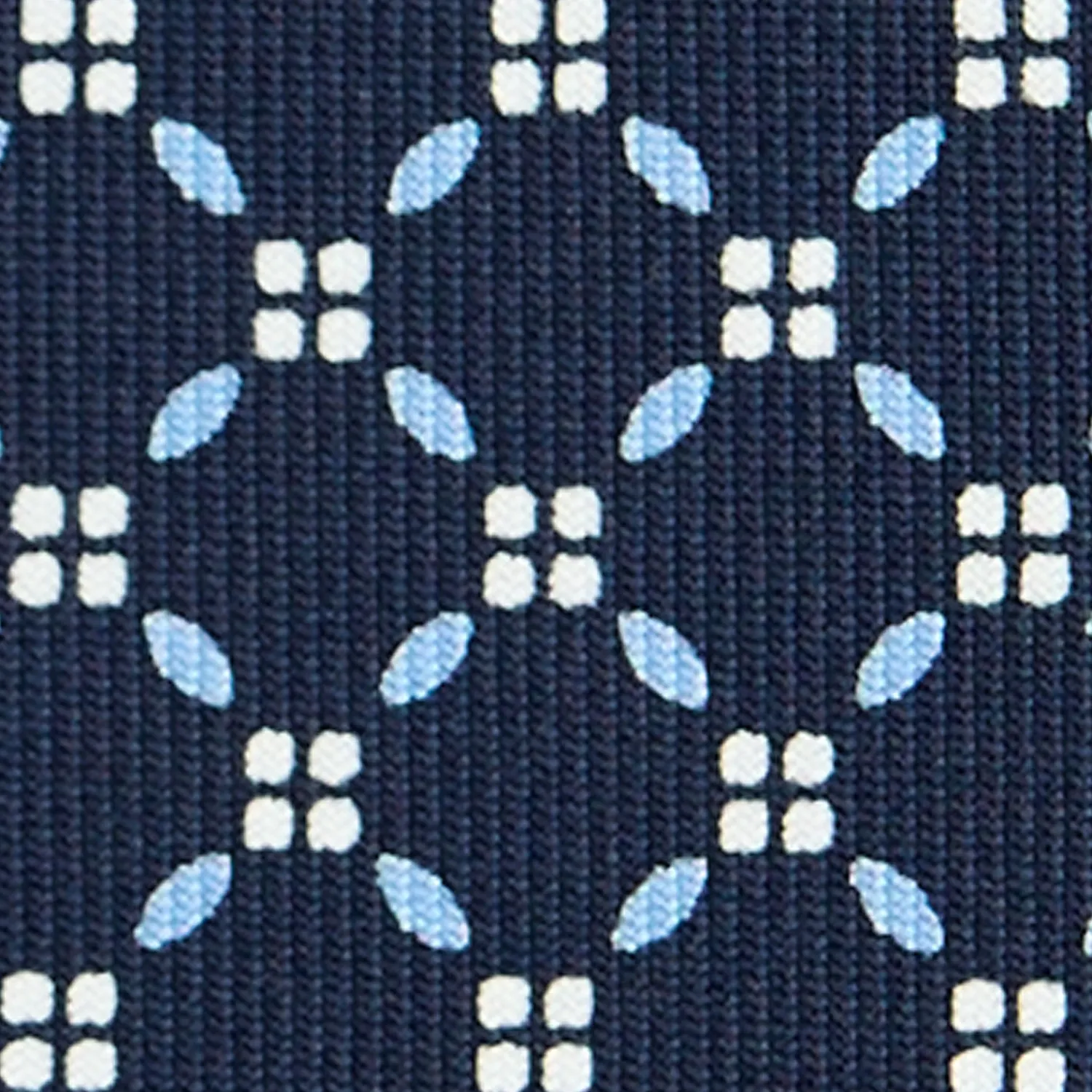 E.Marinella CRAVATTE|Cravatte In Seta Stampata|CRAVATTA SARTORIALE CLASSICA IN SETA BLU SCURO Microfantasia fiore