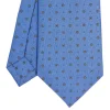 E.Marinella CRAVATTE|Cravatte In Seta Stampata|CRAVATTA SARTORIALE CLASSICA IN SETA AZZURRO POLVERE Microfantasia fiore
