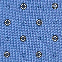 E.Marinella CRAVATTE|Cravatte In Seta Stampata|CRAVATTA SARTORIALE CLASSICA IN SETA AZZURRO POLVERE Microfantasia fiore