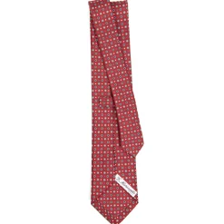 E.Marinella CRAVATTE|Cravatte In Seta Stampata|CRAVATTA SARTORIALE CLASSICA IN SETA BORDEAUX Microfantasia fiore