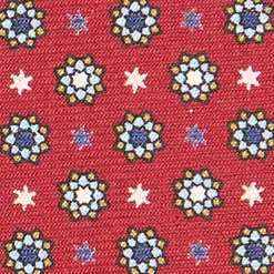 E.Marinella CRAVATTE|Cravatte In Seta Stampata|CRAVATTA SARTORIALE CLASSICA IN SETA BORDEAUX Microfantasia fiore