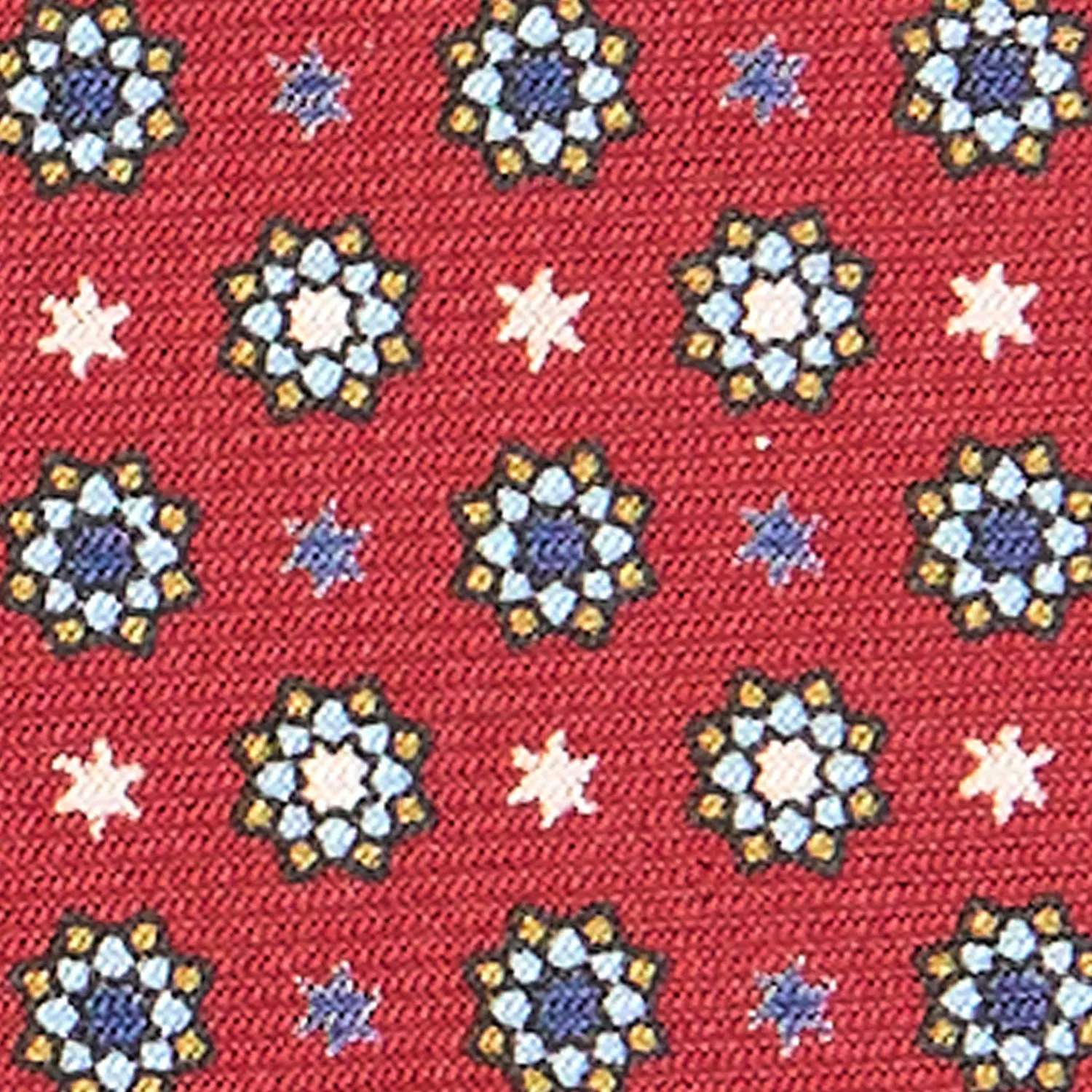 E.Marinella CRAVATTE|Cravatte In Seta Stampata|CRAVATTA SARTORIALE CLASSICA IN SETA BORDEAUX Microfantasia fiore